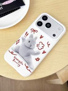 1 pieza Funda de teléfono PC a prueba de golpes con cobertura completa IMD de conejo Kung Fu de Ins compatible con Apple 11 Pro Max/12 Pro Max/13 Pro Max/14 Pro Max/15 Pro Max/16 Pro Max/17 Pro Max - Multicolor - Ver 4