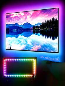 1pc RGB LED Strip Light, USB 5V TV Backlight With 3-Button Wired Controller, Color Changing Self-Adhesive Ambient Light For Monitor, Gaming, Home Party Decoration (No Remote Control) - 3-key - View 6