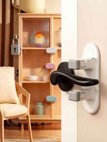 No-Drill Child Door Handle Safety Lock | All-In-One Door Safety Lock, Prevents Babies From Accidentally Opening Doors. Baby Home Safety Door Lock, Easy Installation Without Tools. - One Size Fits All - View 3