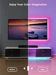 USB Powered LED Light Strip, 5V RGB Neon Light Strip, Suitable For TV Backlight, Bedroom, Living Room And DIY Decoration - LED Strip Light - View 5
