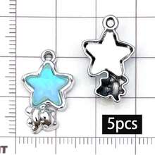 5/20pcs Blue Rhinestone Charms Star Moon Bat Heart Dolphin Shell Butterfly Pendant For DIY Bracelet Necklace Earring Y2K Jewelry Making Findings - Blue - View 10
