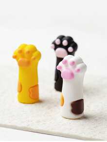 1pc Random Color Cute Cat Paw Nail Protector, Practical Anti-Drop Nail Tool Silicone Cap - Multicolor - View 5