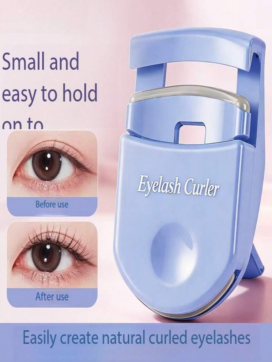 1pc Blue Wide-Angle Eyelash Curler, Small Portable Long-Lasting Manual Eyelash Curler For Women Beginners - Blue - View 1