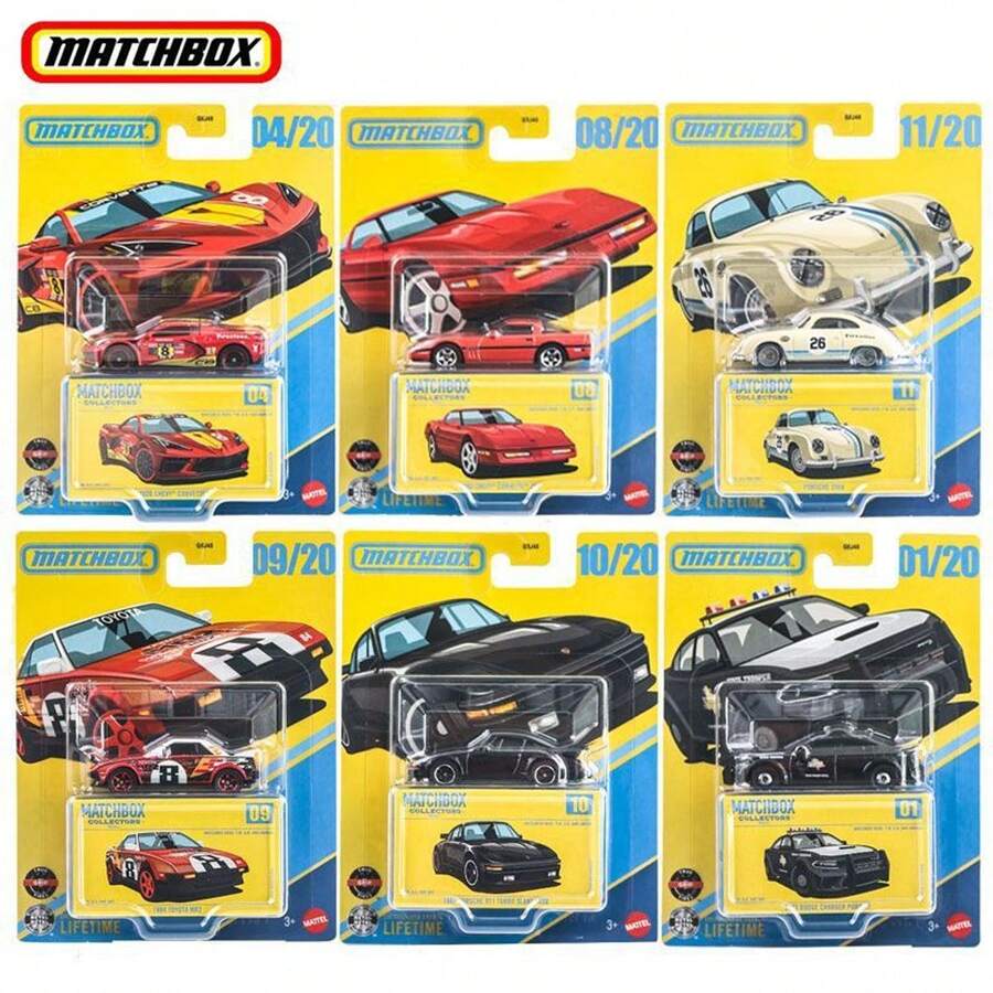 Mattel Model Mobil Diecast Skala 1:64, Seri Matchbox GBJ48, 911, 356, MR2, Dodge Challenger, Chevy, Mainan Hadiah Koleksi - MultiWarna - View 1