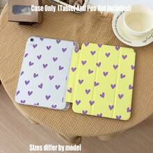 Heart Pattern Tablet Protective Case, Tri-Fold High Transparency Acrylic With Pen Slot Protective Case. Tablet Protective Case Features: Tri-Fold Stand Design, Smart Sleep/Wake, Full Coverage Protection, Skin-Friendly Frame Material, Airbag Anti-Drop Frame, Multi-Angle Stand, Built-In Pen Slot, Precise Cutouts, Lightweight And Portable. Compatible With IPad Mini4/5 (7.9 Inch), Mini6/7 (8.3 Inch) - Multicolor - View 2