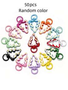 12/30/60/100/200pcs Colorful Metal Round Split Key Ring Chain With Lobster Buckle, DIY Craft Bag Pendant Charm Accessories For Party Favors Gift - Multicolor - View 13