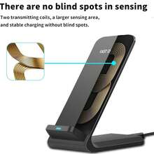 15W Wireless Charger Compatible With 17/16/15/14/13/12 Pro Max, Supports Phone Stand And Fast Charging, Also Compatible With Note 20/10, S21 Ultra And Foldable Phones - Vertical 740 - View 5