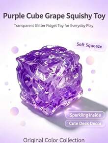 1pc Cute Transparent Irregular Cheese Block Fidget Toy, Shimmer Sequin Crystal Squeeze Squishy, Random Color Stress Relief Toy For Girls Teens - Multicolor - View 6