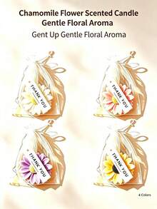 10pcs Chamomile Scented Candles, Handmade Smokeless Soy Wax, With Thank You Labels And Gauze Bags, Elegant And Exquisite, Suitable For Wedding/Birthday/Gift/Party/Mother's Day/Banquet, Perfect Home Decor - 10Pcs - View 6