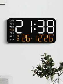 Lámpara inteligente multifunción de 1 pieza, despertador digital con luz decorativa, brillo ajustable, pantalla de fecha y alimentación USB - Diseño rectangular elegante - 1PC - Ver 10