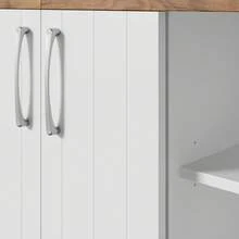 Sideboard Made Of Wood With 2 Drawers With Storage With Drawers White For Dining Room And Living Room - Natural and White - View 10