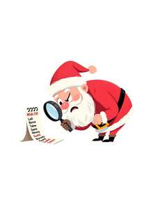 1pc Vinyl Christmas Wall Sticker, Cartoon Santa Claus Holding Magnifying Glass Checking Wish List Pattern, Suitable For Apartments, Cafes, Homestays And Other Places, Creating A Relaxed And Pleasant Holiday Atmosphere - 1 - View 4