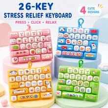 1 buah + Keyboard 26 Tombol + Liontin Kartun Hewan + Gantungan Kunci Kreatif + Hadiah Keyboard Penghilang Stres - MultiWarna - View 3