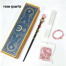 1box Amethyst Witch Crystal Wand Altar Kit, Natural Crystal Stones Selenite Wand Bracelet Wicca Ritual‑Supplies, Spiritual Decor Halloween Witchcraft - Scepter Plaster Set - View 9