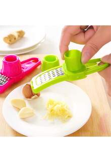 1pc Kitchencraft Manual Garlic Press & Grinder, Durable Plastic Material, Easy To Use, Multifunctional Portable Garlic Chopper & Crusher, No Electricity Required, Outdoor Kitchen Tool, Essential For Camping, Dining & BBQ - Multicolor - View 1