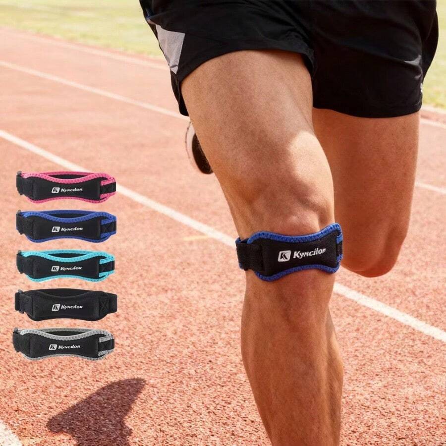 1pc Adjustable Patellar Tendon Support Strap, Shock-Absorbing Pressure Knee Sleeve For Basketball, Fitness And Workout - Multicolor - View 1