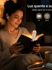 Luminária de Leitura Recarregável com Clipe para Livro - Cor aleatoria - Visão 9