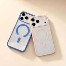 Phone Case: Compatible With New 18 17 16 15 14 13 Pro Max Series, Wireless Charging Compatible, Colored Edges, Transparent Minimalist Back, Shockproof And Anti-Drop, Protects Your Phone. - White - View 10