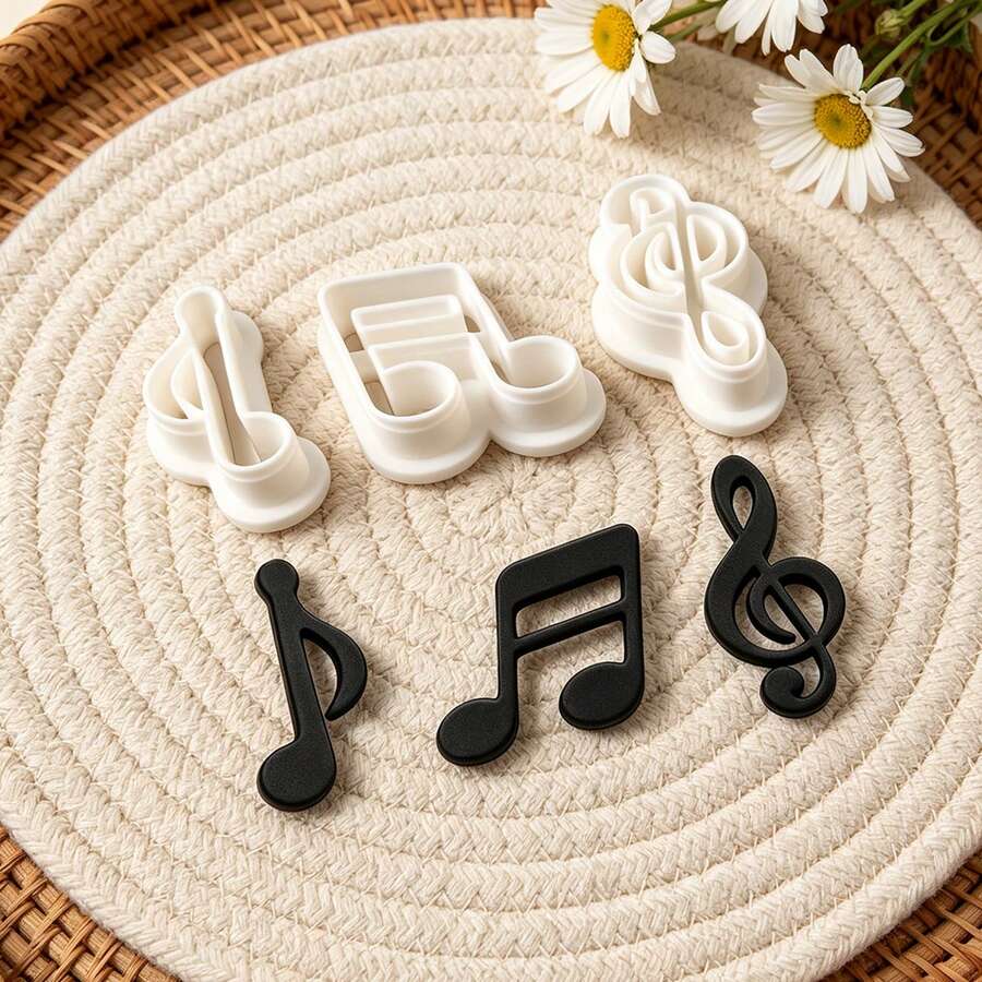 3Pcs Music Note Polymer Clay Cutters Set Treble Clef Musical Symbol Clay Molds DIY Handmade Earring Pendant Jewelry Craft Supplies