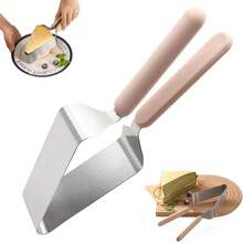 Triangular Cake Slicer & Server, Ergonomic Non-Slip Grip Handle For Effortless Holding, Sturdy & Durable Without Bending, Evenly Slices & Portions Cakes, Transfers Whole Cake Slices, Essential Tool For DIY Dessert Decorating & Home Baking, Smooth Operation For Cream Cakes & Mousse Cakes, Suitable For Birthday Parties, Weddings, Valentine's Dates, Family Gatherings, Kitchen Dessert Serving Baking Accessory - View 2