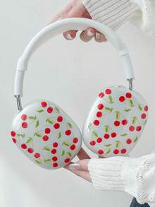 1pc All-Over Print Cherry Apple Headphone Bluetooth Earphone Protective Case - Multicolor - View 1