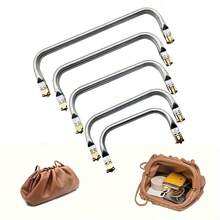 2pcs Aluminum Square Mouth Purse Clasp With Kiss Lock Closure And Inner Tube Support Structure, Metal Hardware Accessories For Wallet Making, Crochet Bag, Makeup Bag, Jewelry Box, Handbag, Woven Bag Creative Handmade Crafts, Old Bag Repair And Modification, Bag Frame Material, Durable Metal, DIY Bag Accessories - Multiple Styles - View 2