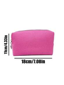 1pc Personalized Waffle Texture Jewelry Storage Bag, Waffle Pattern Makeup Bag, Can Be Used As Toiletry Bag, Storage Bag, Travel Essential, Ideal Gift For Bridal Shower, Birthday Or Friendship - Multicolor - View 11