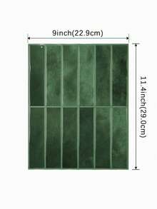 4/10/20‑Piece Packs, 11.43 In * 9 In, 2D Self‑Adhesive Peel‑And‑Stick Wall Tiles For Background Walls, Kitchen And Bathroom Wall Tiles, Deep Emerald Green, Apricot - Dark Green Glow - View 6