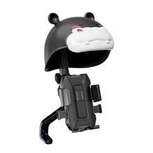 Motorcycle Phone Mount With Mini Helmet Sun Visor, Anti-Shake Bicycle Phone Holder, Fits Handlebars, Universal Smartphone Mount, Adjustable Multi-Angle, Sturdy And Easy To Install, Suitable For Mountain Bike/Scooter - Black - Black - View 10