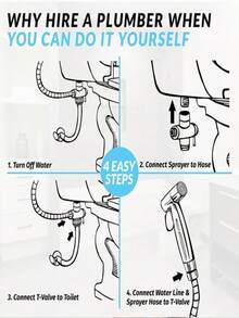 Handheld Bidet Sprayer With Hose, Stainless Steel Toilet Sprayer, Handheld Bidet Sprayer With Hose, For Female Intimate Cleaning And Showering, Wall-Mounted Or Toilet-Mounted - B - View 9