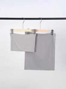 2件組女款圍巾與針織帽套裝，百搭底帽套組，中東節慶希賈布穿搭，阿巴雅彈性底帽，雪紡圍巾與帽子組合，休閒套裝 - 12#淺灰 - 查看 7