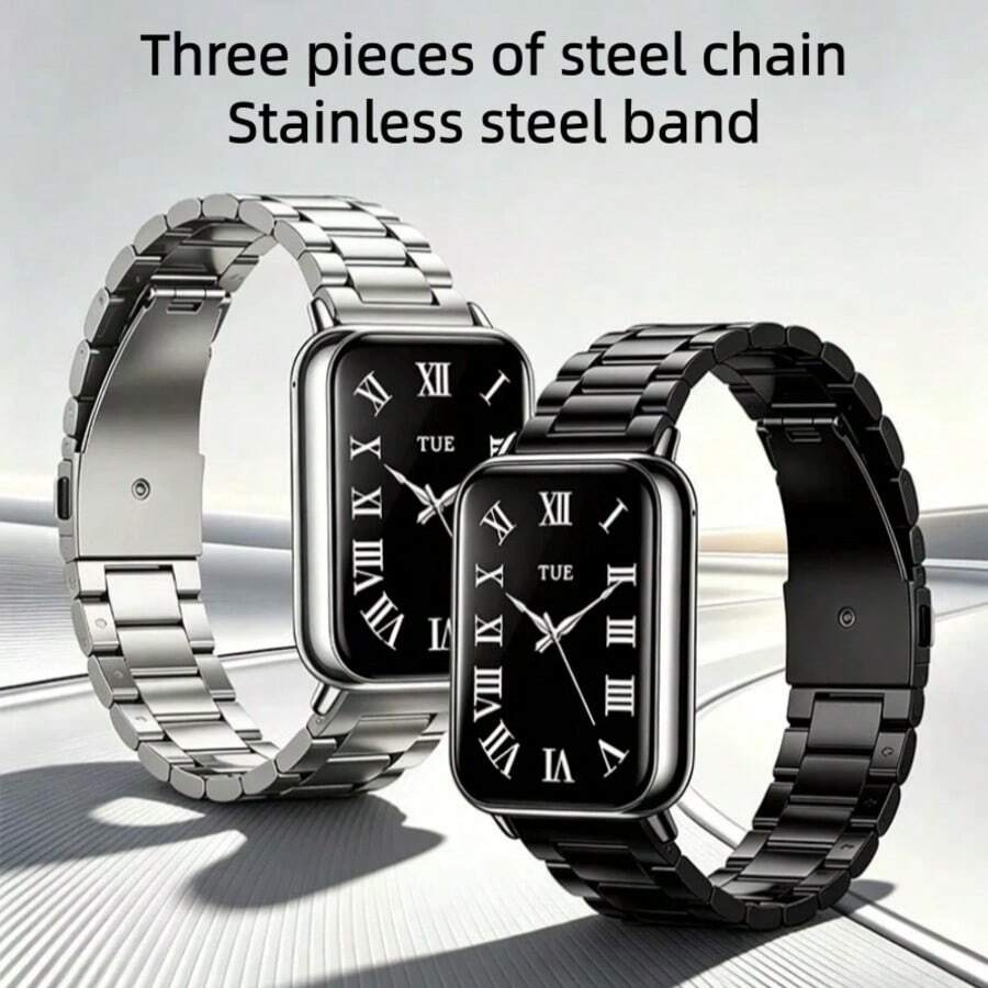 Tali Jam Tangan Multifungsi, Gaya Bisnis, Desain Tiga Rantai Logam Stainless Steel, Kompatibel dengan Ukuran 10pro/9pro/8pro, Desain Gesper Magnetik Lepas Cepat, Gelang Elegan, Cocok untuk Pria dan Wanita yang Suka Olahraga dan Berkebutuhan Khusus - MultiWarna - View 1