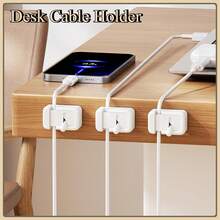 3pcs Desktop Cable Organizer Data Cable Storage Holder With Rocker Switch Adhesive Cable Management Clip Cable Organizer Cable Holder Desktop Accessory Multi-Color Optional Compact Easy To Install - Multicolor - View 4