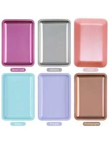 1pc Square Oval Nail Accessory Storage Tray, Nail Decoration Display Tray - Multicolor - View 9