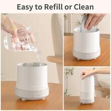 Aromatherapy Diffuser, Bedroom Essential Oil Diffuser, Quiet Home Humidifier, 250ml Aromatherapy Diffuser With 7 LED Color Options (Warm Light Optional), Built-In Auto Timer 1H/3H/6H, Auto Shut-Off Function, Suitable For Bedroom, Nursery, Hotel And Plants - White - View 11