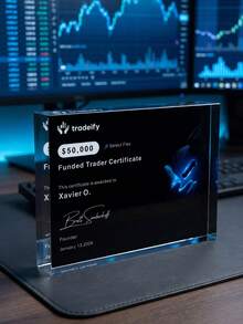1pc Custom Personalised Funded Prop Trader Award Thick Customized Acrylic Plaque With Any Certificate | Trading Success Gift | Prop Firm Challenge Win - Multicolor - View 6
