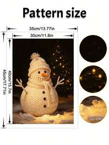 Framed DIY Pearl Painting Set, Handmade Self-Adhesive Pearls, Christmas Snowman Creative Pattern, Handmade Holiday Gifts, Home Wall Decoration Painting, Pearl Painting With Frame - No Frame - View 6