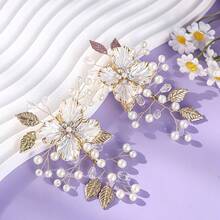 2pcs Handmade Floral Hair Clips, Luxury Niche Hair Accessories, Suitable For Daily Wear, Dates, Brides And Bridesmaids - Multicolor - View 2