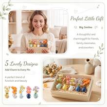 1/5pcs Cute Mini Ceramic Vase Push Pins With Artificial Flowers, 3D Decorative Thumbtacks For Bulletin Board, Office Desk Decor, Desktop Accessories, Vision Board And Classroom Decoration, Random Style - A - View 6