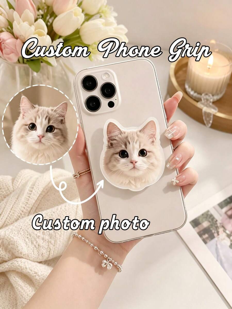 Custom Pet Photo Phone Stand, Cat And Dog Universal Phone Holder, Gift, Pet Lover Accessory - Multicolor - View 1