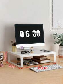 1pc Desktop Computer Monitor Stand Riser, Back To School Essential, Monitor Stand, Desktop Computer Monitor Stand, Office Desk Storage Organizer, Desktop Accessory - Multicolor - View 22