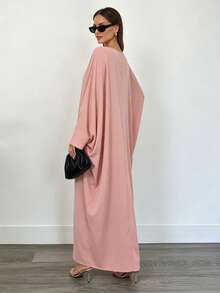 Jubah Panjang Lengan Kelelawar, Pakaian Panjang Elegan Longgar Ukuran Besar, Cocok untuk Acara Kasual Sehari-hari Wanita Timur Tengah - MultiWarna - View 5