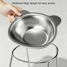 4/2/1PcsCat Elevated Bowl 304 Stainless Steel 15° Tilted Design Neck Protection Healthy Feeding Bowl Anti-Shatter And Anti-Fall Pet Bowl - Multicolor - View 12