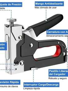 Semi-Automatic Staple Gun 3-In-1 Heavy Duty Upholstery Stapler - A - View 3