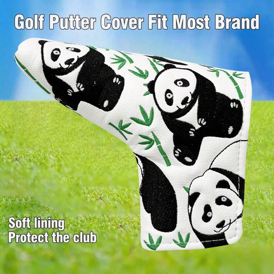 Sarung Kepala Stik Golf Panda Lucu, Sarung Putter Golf; Aksesori Golf; Bahan Tahan Lama Cocok Untuk Stik Golf Terbaik Anda - Putih - View 1