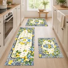 1/2pcs Lemon Pattern, Vintage Diatomaceous Earth Mat, Super Absorbent, Non-Slip, Perfect For Bathroom, Kitchen And Dining Room, Quick Drying, Machine Washable, Perfect Gift For Home Decor And Bathroom Mat - Multicolor - View 1