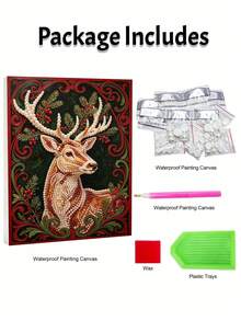 Framed DIY Pearl Painting Set, Handmade Self-Adhesive Pearls, Christmas Elk Creative Pattern, Handmade Holiday Gifts, Home Wall Decoration Painting, Pearl Painting With Frame - No Frame - View 7