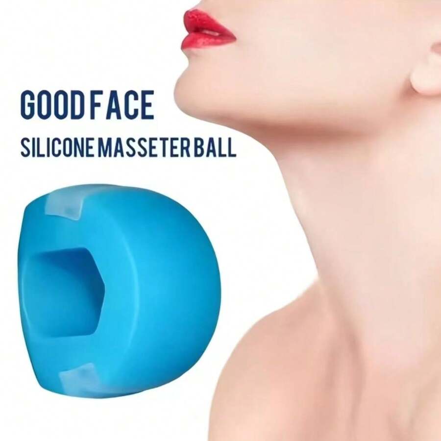 3-Piece Masseter Muscle Trainer Set, V-Face Jawline Facial Sculpting Device, Chewing Exercise Tool, Facial Muscle Trainer, Suitable For Men And Women, Available In Blue And Pink, Perfect Gift For Family, Friends Or Partner - A - View 1