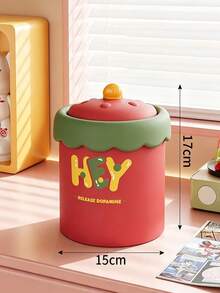 10pcs/1pc Desktop Trash Can, Mini Countertop Waste Bin With Lid, Solid Plain Pattern Plastic Material, Playful Kawaii Style, All‑Season, For Adults, Home Bedroom Office Desk Use, Squishy Lightweight Small Garbage Holder For Tabletop Tidying - Multiple Styles - View 8