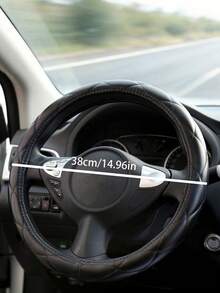 1PC Leather Casual Steering Wheel Cover - Multicolor - View 3